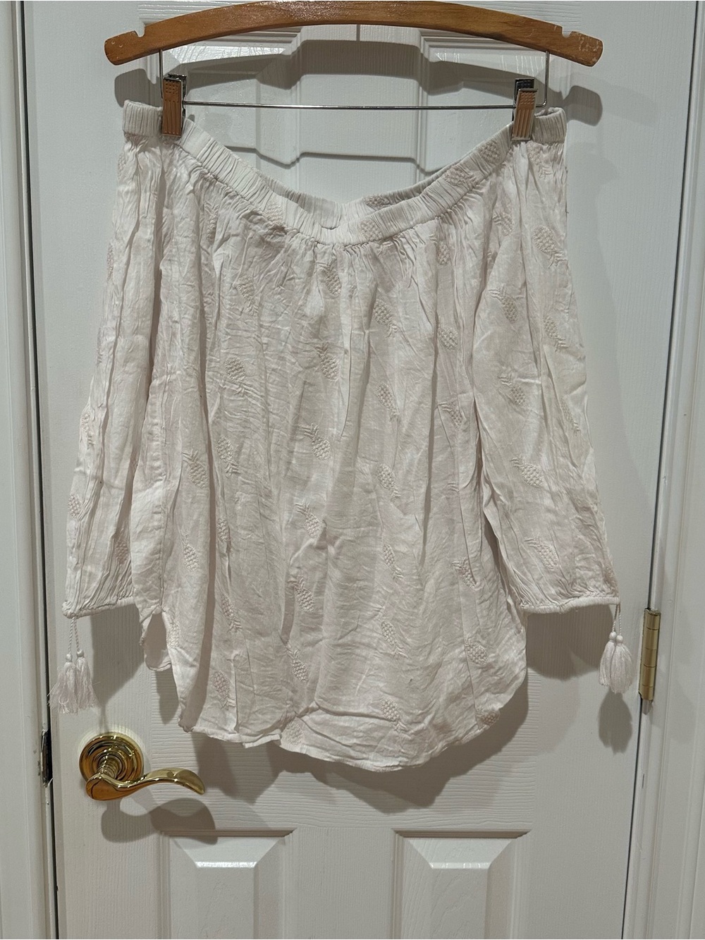 Old NavyWomen’s Off-Shoulder Boho Top - white, Size Medium